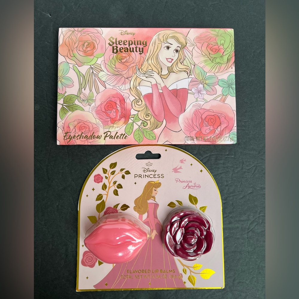 NIB Disney Princess Sleeping Beauty Eyeshadow Palette & Lip Balm Set